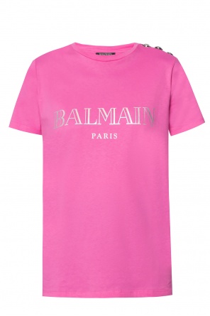 T-shirt z nadrukowanym logo, zdjęcie 1 T-shirt z nadrukowanym logo od Balmain